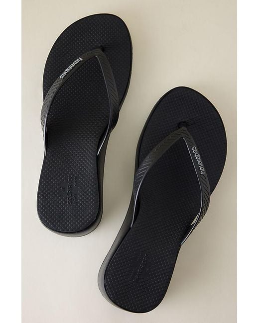 Havaianas Black High Platform Flip Flops