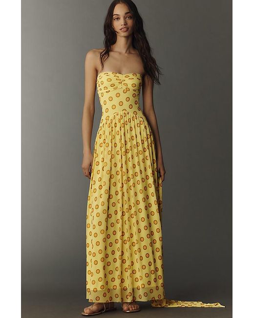 AFRM Multicolor Rori Strapless Midi Dress