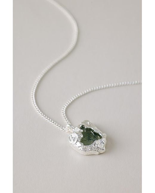 By Anthropologie Metallic Semi-Precious Stone Necklace
