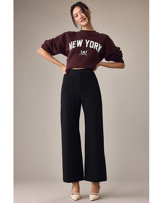 Maeve Black The Colette Cropped Wide-Leg Trousers By Ponte Edition
