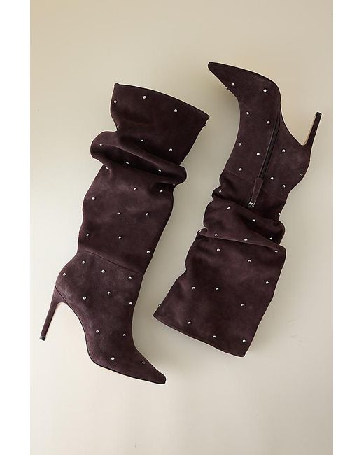 Vicenza Black Stud Scrunch Boots