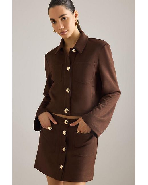 Bardot Brown Lorenzo Faux-Suede Mini Skirt