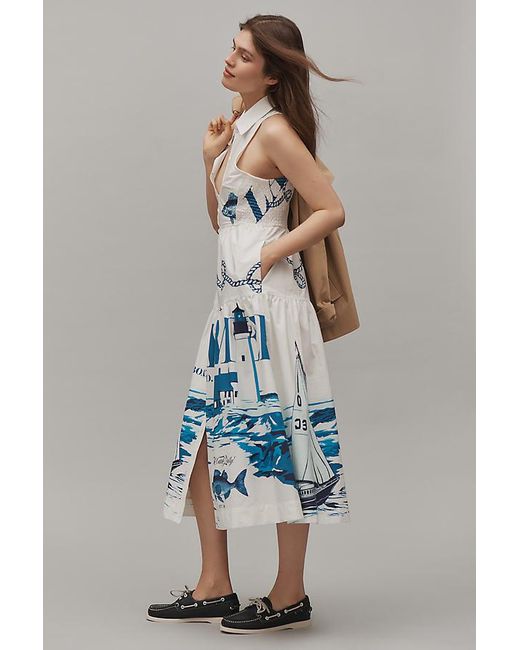 Maeve Multicolor Sleeveless Midi Shirt Dress