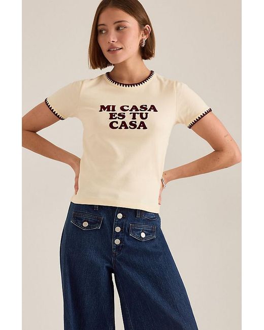 By Anthropologie Blue Slogan Baby T-Shirt