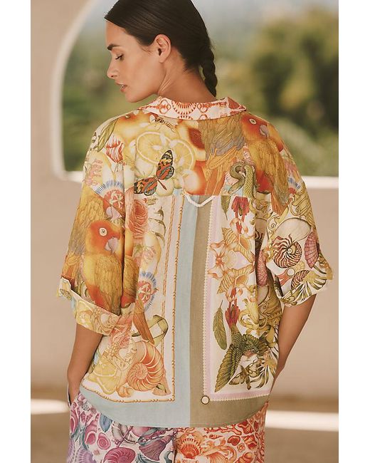 Emily Carter Natural X Celandine Printed Linen Shirt