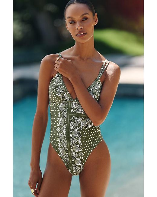 Celandine Green Arie Double-Braided One-Piece Swimsuit