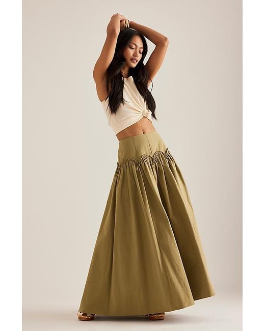 Mare Mare Natural X Anthropologie Basque-Waist Maxi Skirt