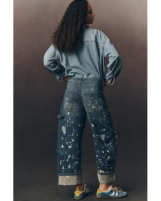 Pilcro Blue The Kayden Heart Barrel Carpenter Jeans By