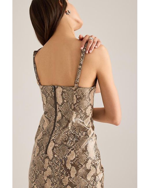 Bardot Natural Estine Faux-Snakeskin Midi Dress