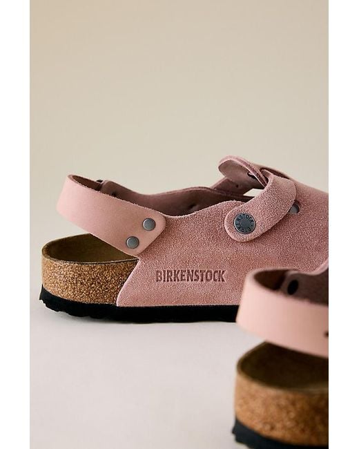 Birkenstock Natural Tokio Suede Clogs