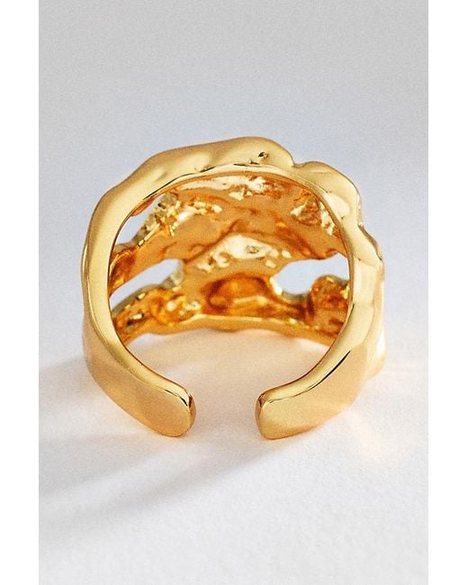 By Anthropologie Metallic Molten Tide Ring