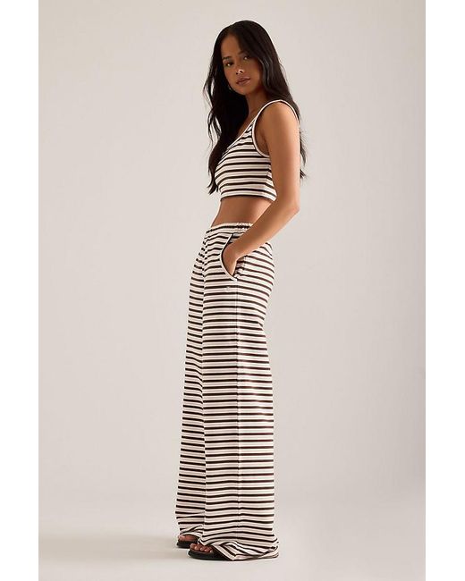 4th & Reckless Brown Liorra Stripe Crop Top