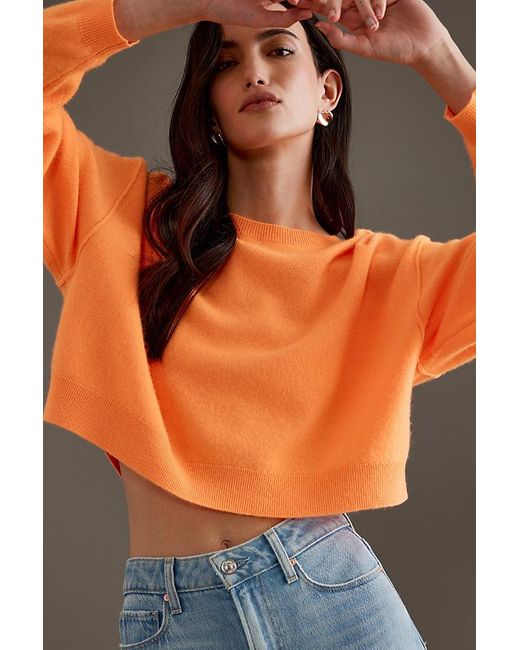 Pilcro Orange Cropped Cashmere Jumper