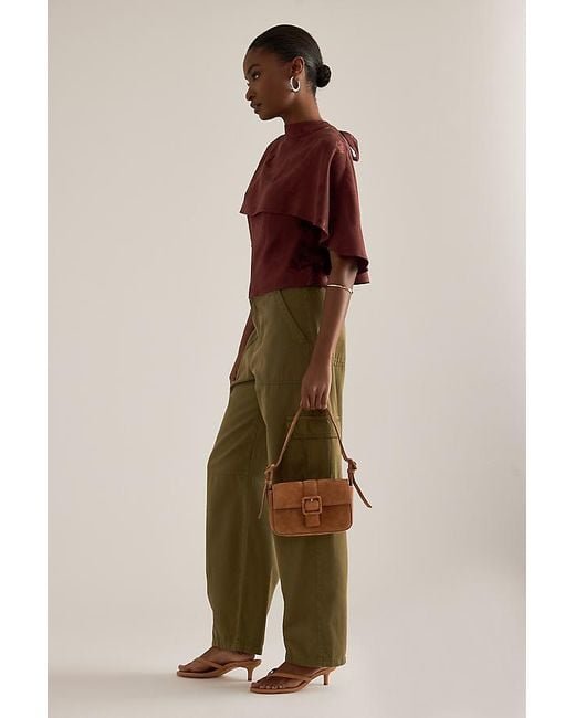 By Anthropologie Brown Floral Jacquard Cape Top