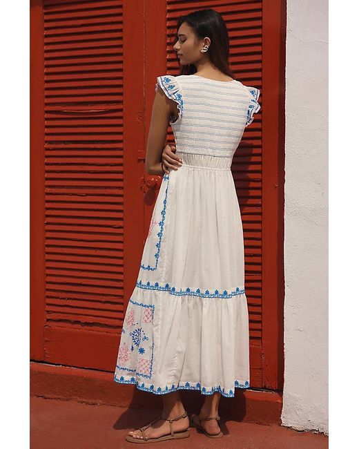 By Anthropologie Red The Peregrine Midi Dress