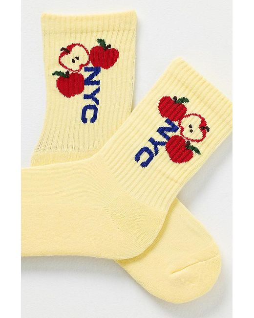 By Anthropologie Metallic City Icon Crew Socks