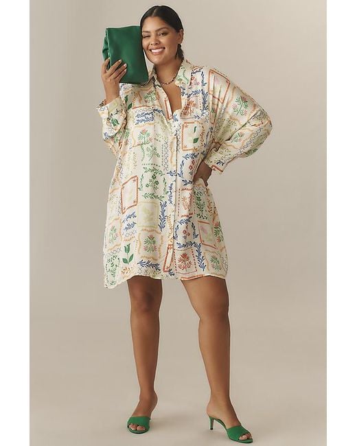 corey lynn calter long sleeve printed mini shirt dress Long-Sleeve Printed Mini Shirtdress by Corey Lynn Calter, Size: Small at Anthropologie