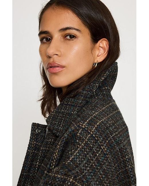 By Anthropologie Black Textured Boucle Bomber Jacket