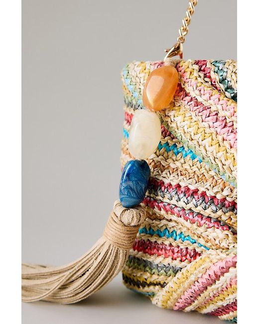 Dolce Vita Multicolor Elowen Raffia Clutch Bag