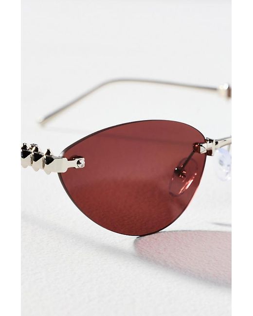 I-SEA Red Frameless Slim Cat-Eye Sunglasses