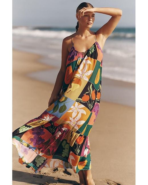 Celandine Multicolor The Malika Printed Gauze Maxi Dress By