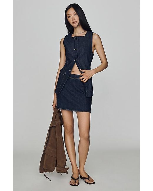 Maeve Blue Denim Mini Skirt