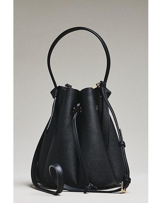 Melie Bianco Black Laguna Cinched Vegan Leather Bucket Bag