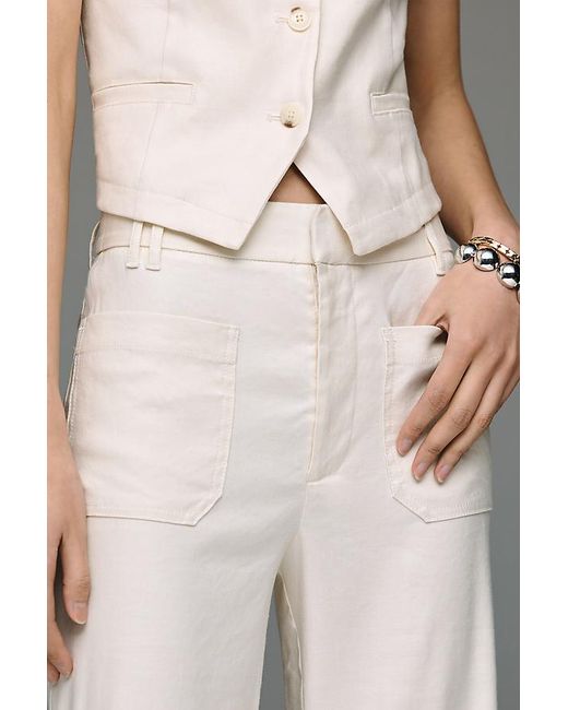 Maeve Gray Jude Linen-Blend Stretch Trousers