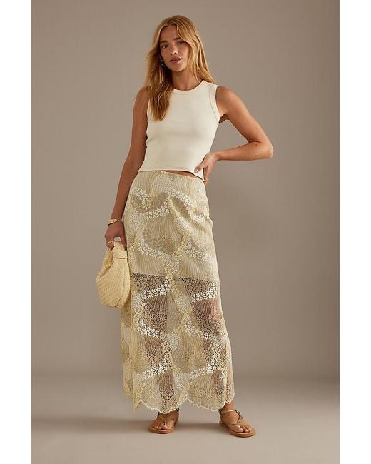 SELECTED Natural Felica Lace Maxi Skirt