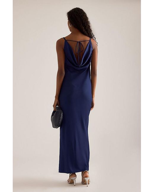 SELECTED Blue Giona Cami Cowl-Neck Maxi Dress