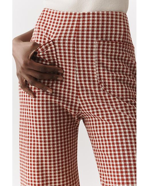 Maeve Multicolor The Colette Gingham Ruffled Cropped Wide-Leg Trousers By
