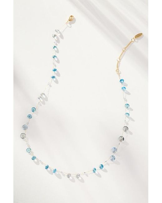 By Anthropologie White Floating Crystal Necklace