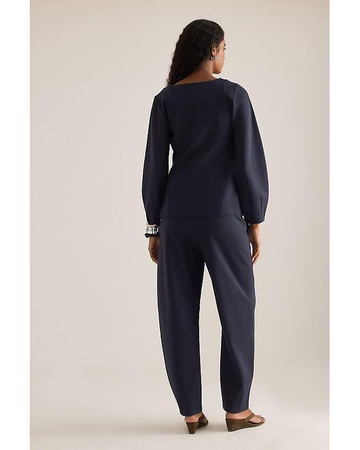ALIGNE Blue Markus Ponte Barrel Trousers