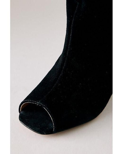 Silent D Black Kiki Peep-Toe Tall Boots