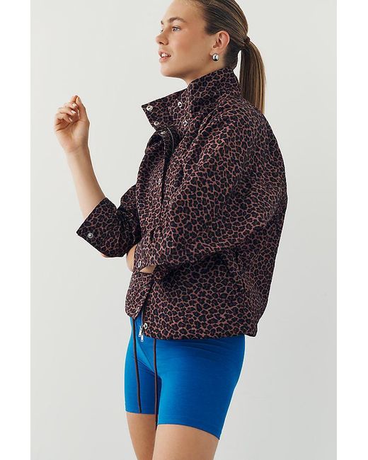 Daily Practice Blue Nylon Funnel-Neck Jacket
