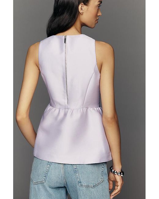 ALIGNE Gray Solstice Satin Peplum Top