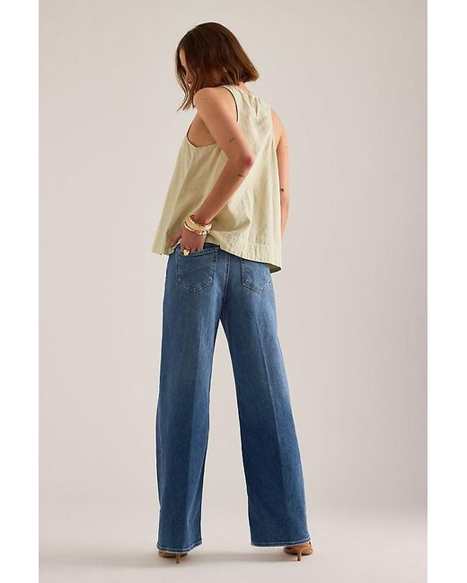 PAIGE Blue Anessa Wide-Leg Jeans