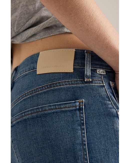 Citizens of Humanity Blue Lyra Wide-Leg Crop Jeans