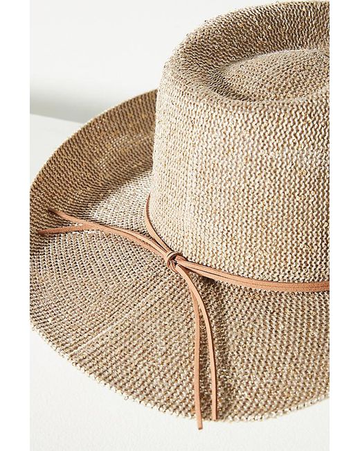 Anthropologie Brown Sparkle Straw Cowboy Hat