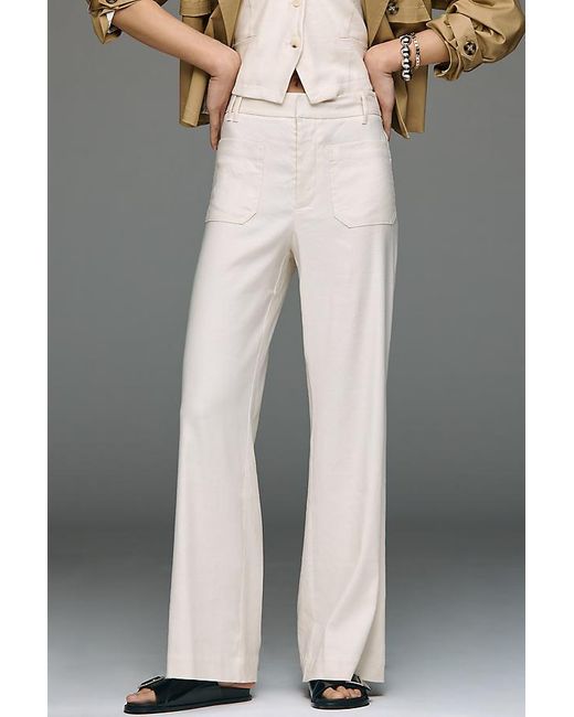 Maeve Gray Jude Linen-Blend Stretch Trousers