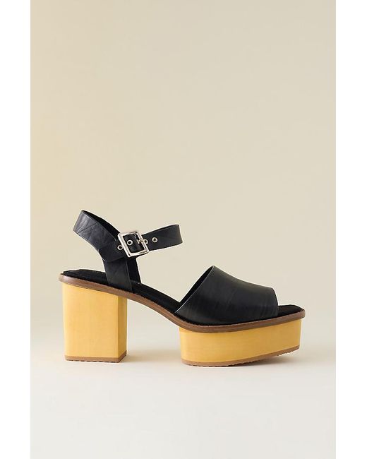 Kelsi Dagger Brooklyn Black Groove Platform Sandals