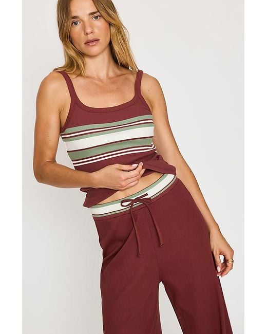 4th & Reckless Red Lani Knit Wide-Leg Trousers