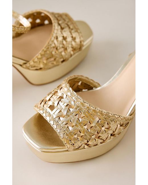By Anthropologie Natural Woven Platform Heels