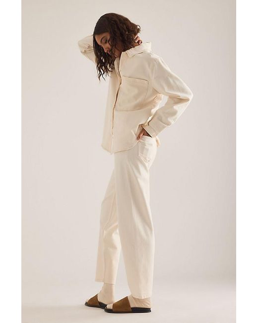 SELECTED Natural Ebba High-Rise Barrel Jeans