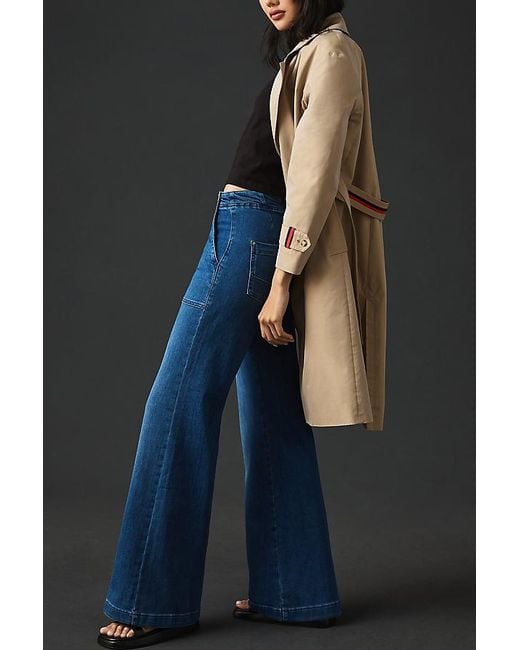 Pilcro Blue The Kit High-Rise Wide-Leg Utility Trouser Jeans By