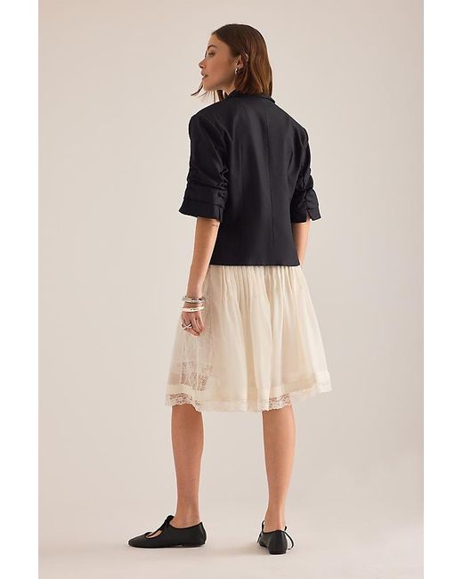 By Anthropologie Black Short-Sleeve Blazer