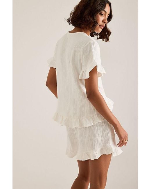 Meeka Natural Remi Frill Pyjama Top