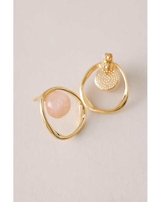 By Anthropologie Natural Ring Stone Earrings