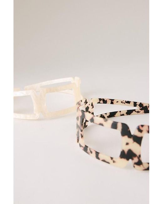 By Anthropologie Natural Cutout Resin Headbands, Set Of 2