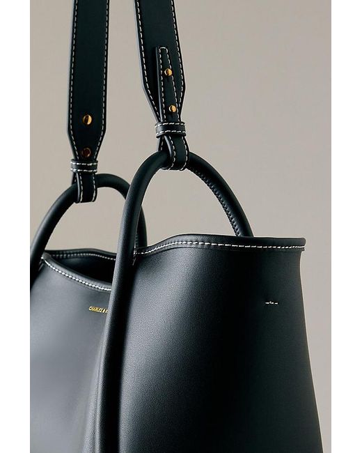 Charles & Keith Black Tubular Slouchy Tote Bag